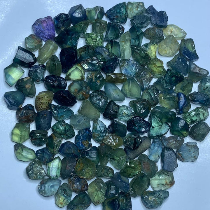 120 Carats Pretty Facet Rough Parti Sapphire - Glitter Gemstones