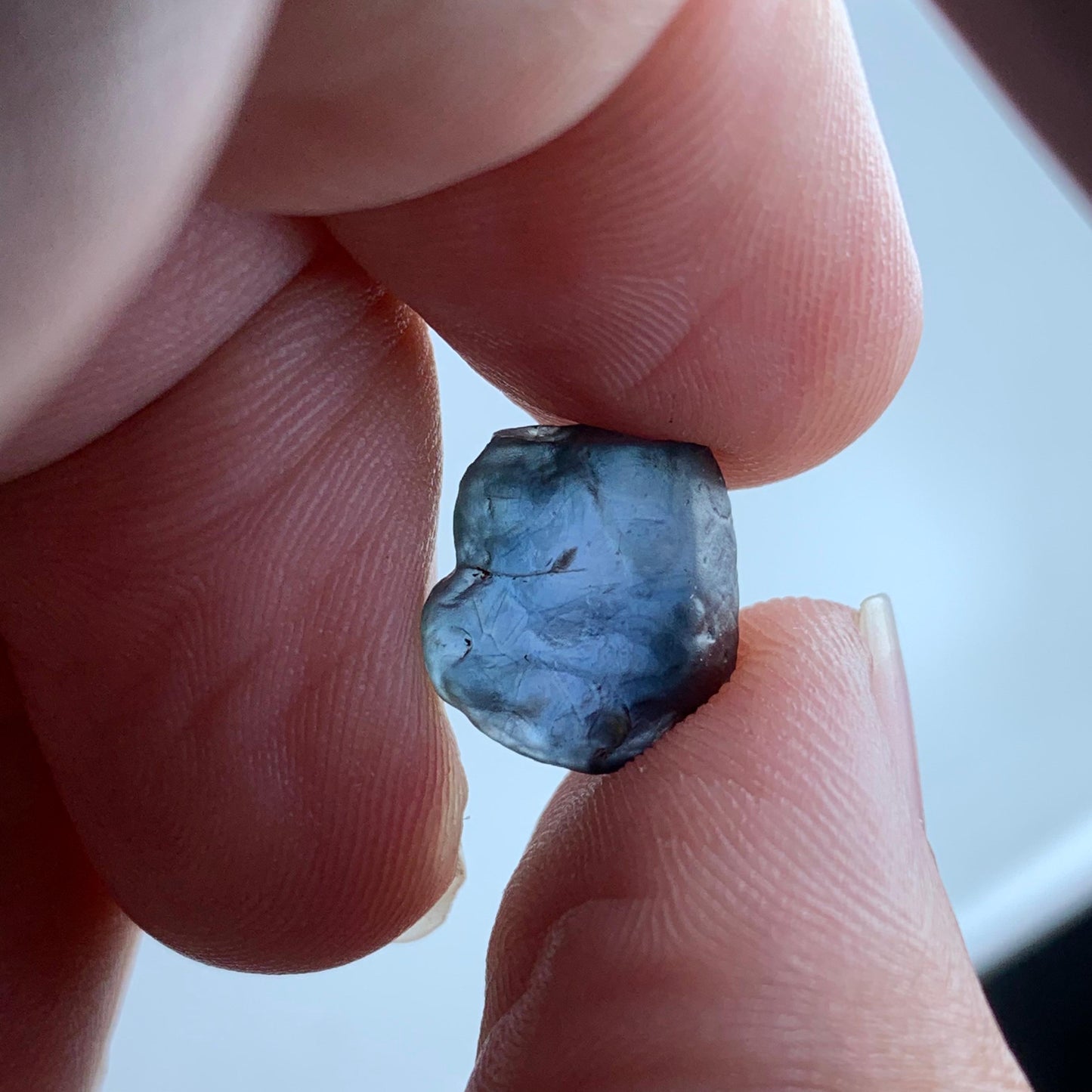 6.45 Carats Facet Rough African Blue Sapphire