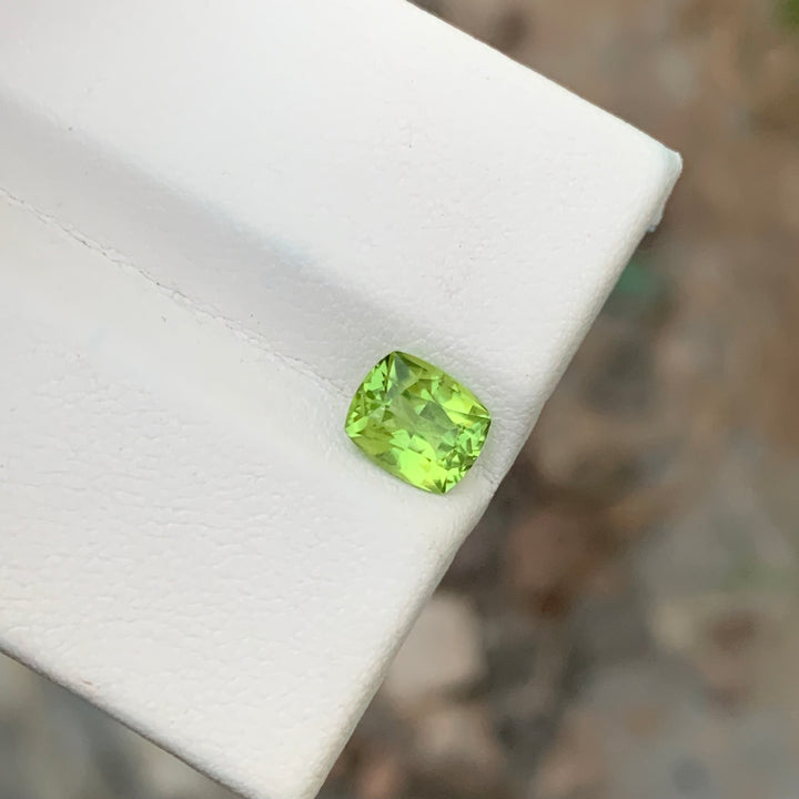 1.55 Carats Spectacular Natural Loose Cushion Cut Apple Green Peridot