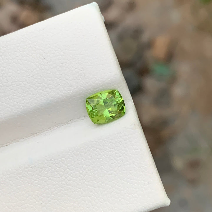 1.55 Carats Spectacular Natural Loose Cushion Cut Apple Green Peridot