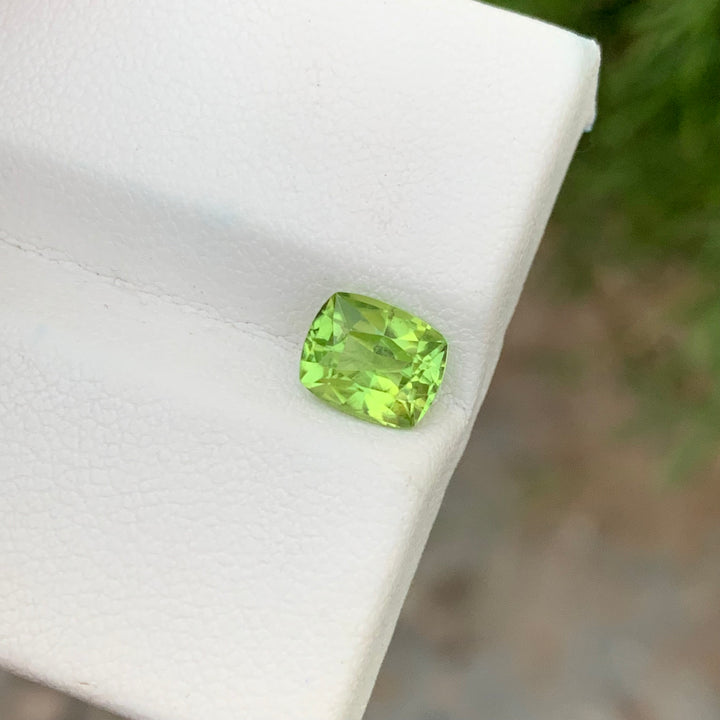 1.55 Carats Spectacular Natural Loose Cushion Cut Apple Green Peridot