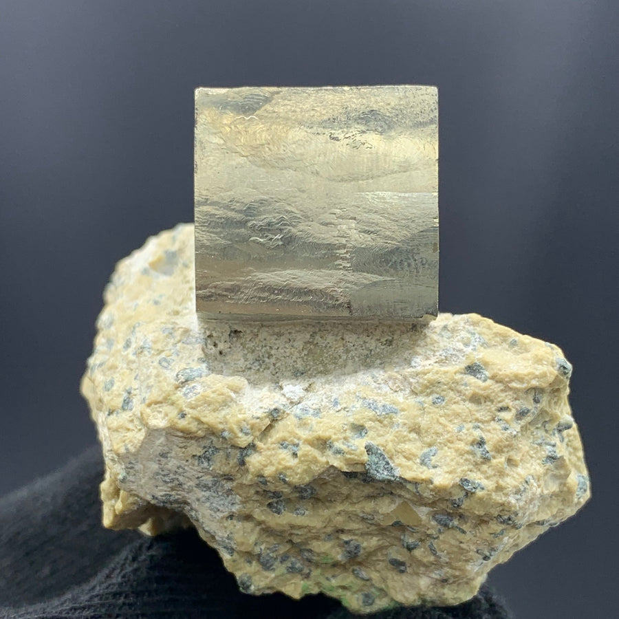 Stunning Pyrite Cube On Marl Matrix Rock Specimen - Glitter Gemstones