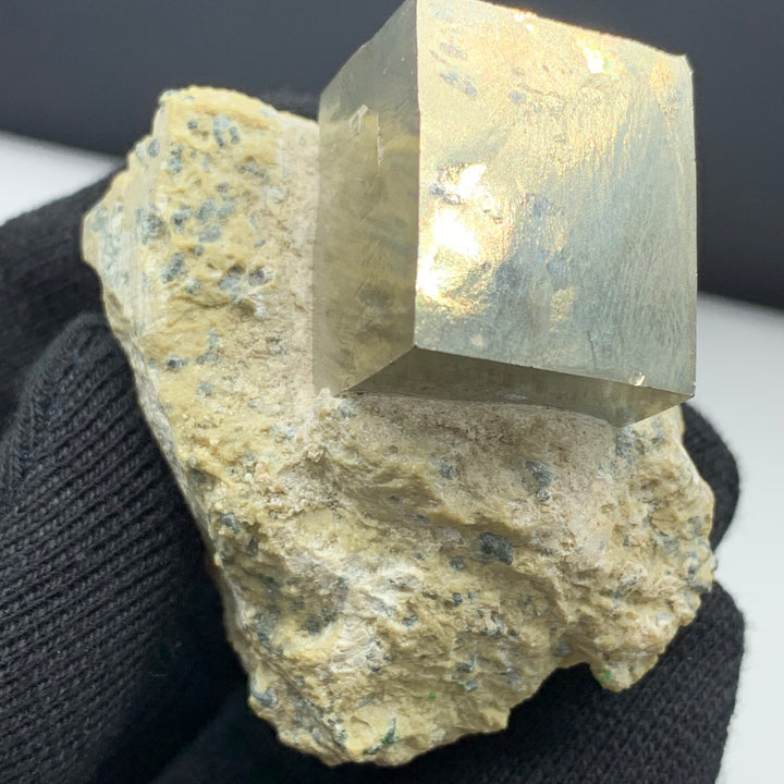 Stunning Pyrite Cube On Marl Matrix Rock Specimen - Glitter Gemstones