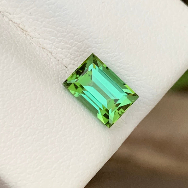 1.90 Carats Eye Catching Natural Faceted Mint Green Tourmaline With Lagoon Shade