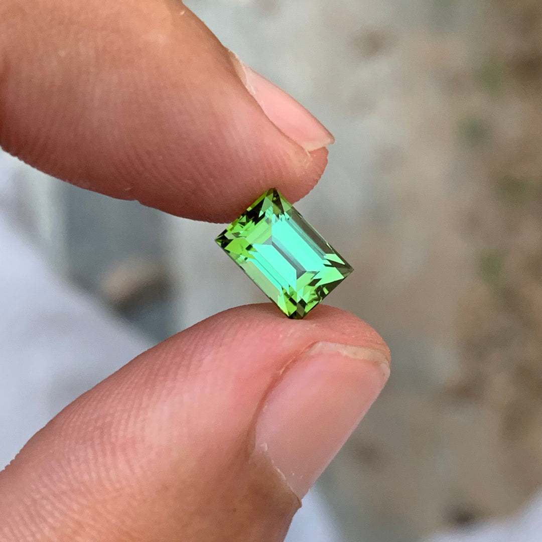 1.90 Carats Eye Catching Natural Faceted Mint Green Tourmaline With Lagoon Shade