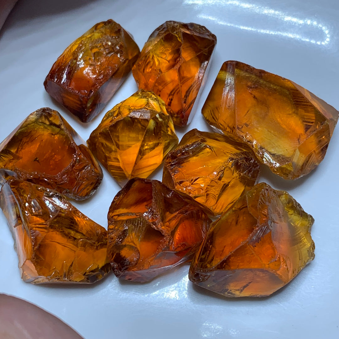 43.65 Gram Lovely Facet Rough Mandarin Citrine - Glitter Gemstones