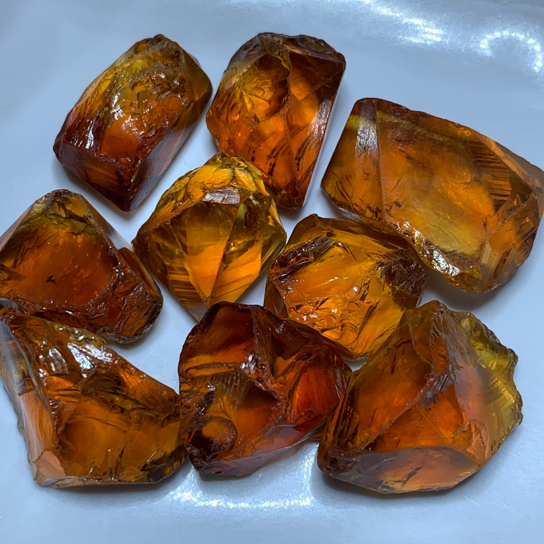 43.65 Gram Lovely Facet Rough Mandarin Citrine - Glitter Gemstones