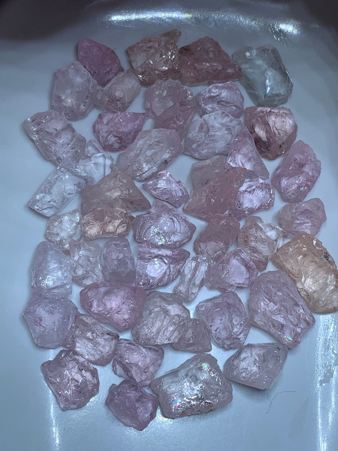 54.89 Grams Lovely Facet Rough Pink Morganite - Glitter Gemstones
