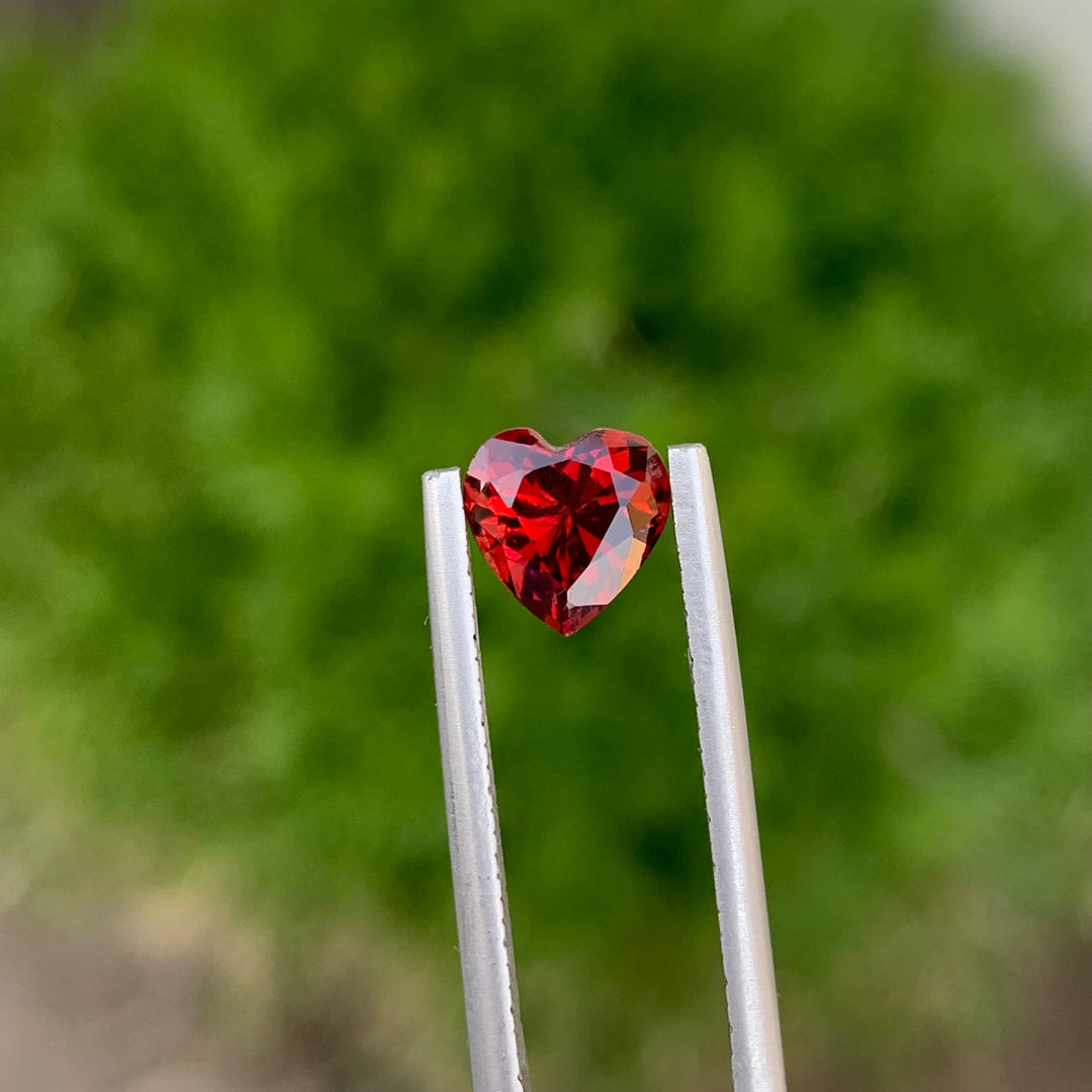 1.65 Carats Magnificent Natural Faceted Heart Shape Rhodolite Garnet