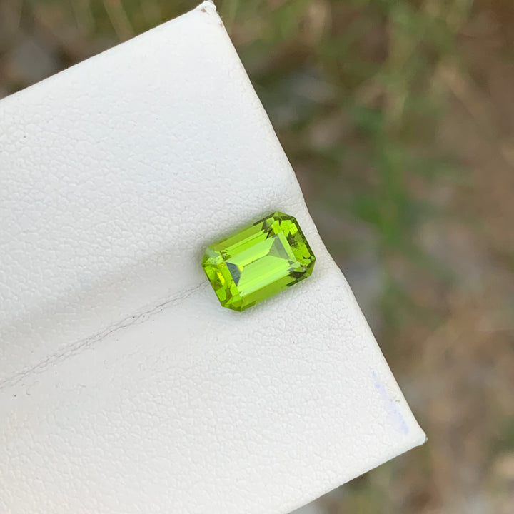 2.70 Carats Incredible Natural Faceted Emerald Shape Apple Green Peridot