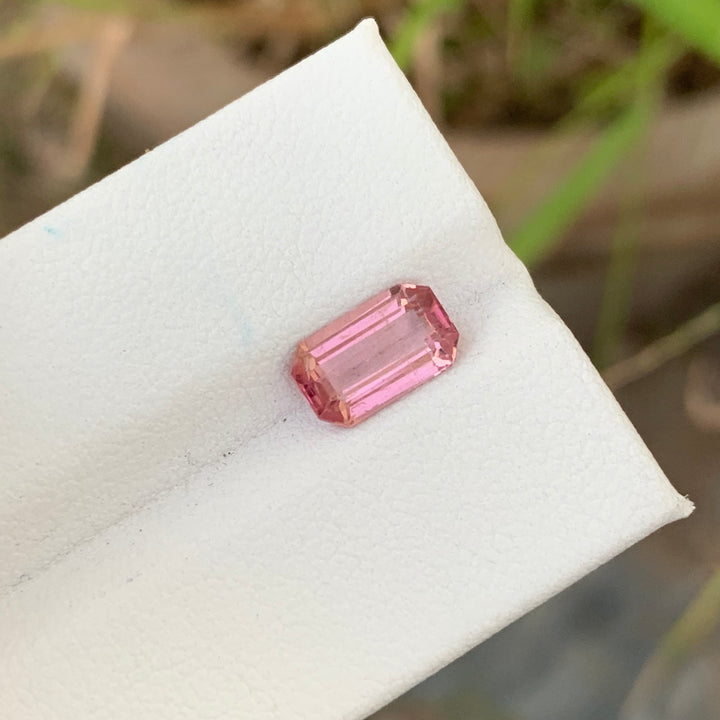 1.50 Carats Lovely Emerald Shape Natural Faceted  Pink Tourmaline