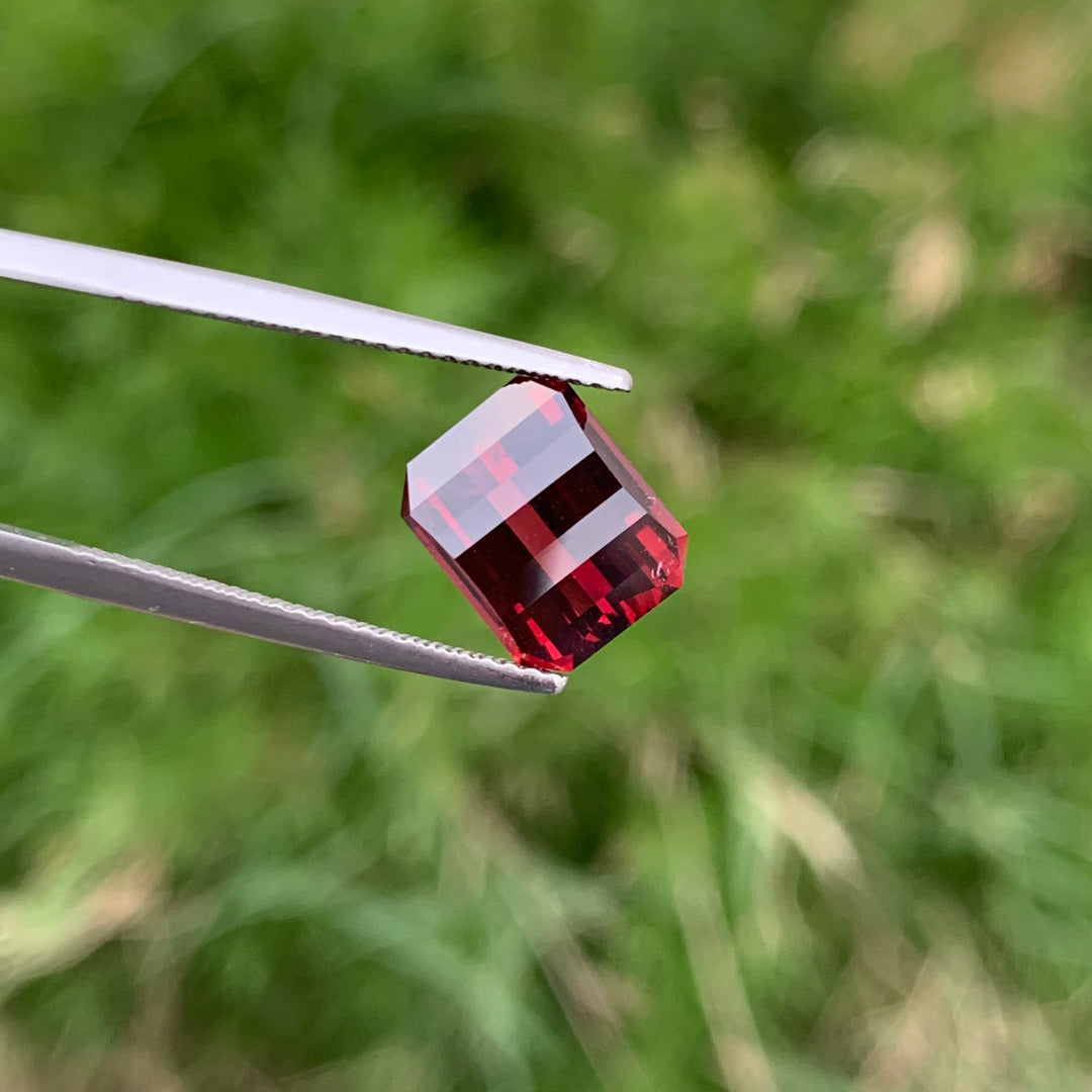 4.70 Carats Astonishing Faceted Pixel Cut Rhodolite