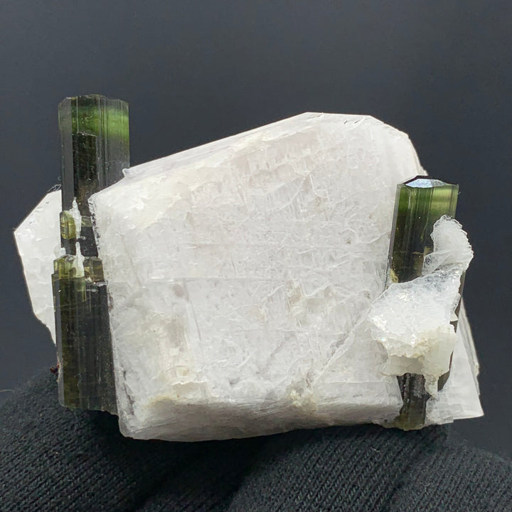 121.32 Grams Incredible Dual Bi-Color Tourmaline Crystal Attached With Feldspar