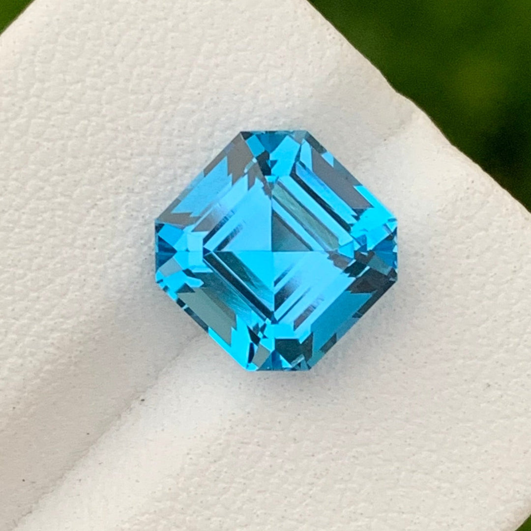 5.65 Carats Pretty Natural Loose Ascher Cut Electric Blue Topaz