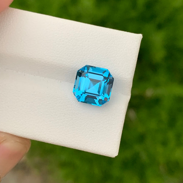 5.65 Carats Pretty Natural Loose Ascher Cut Electric Blue Topaz