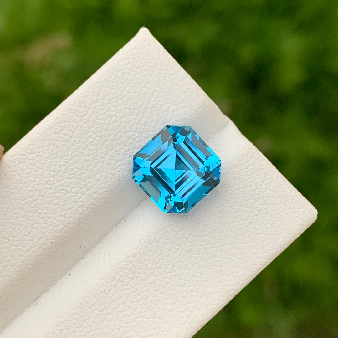 5.65 Carats Pretty Natural Loose Ascher Cut Electric Blue Topaz