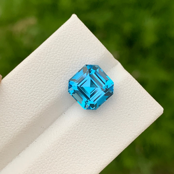 5.65 Carats Pretty Natural Loose Ascher Cut Electric Blue Topaz