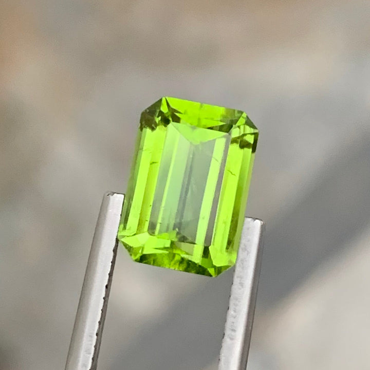 3.40 Carats Adorable Natural Loose Emerald Shape Apple Green Peridot