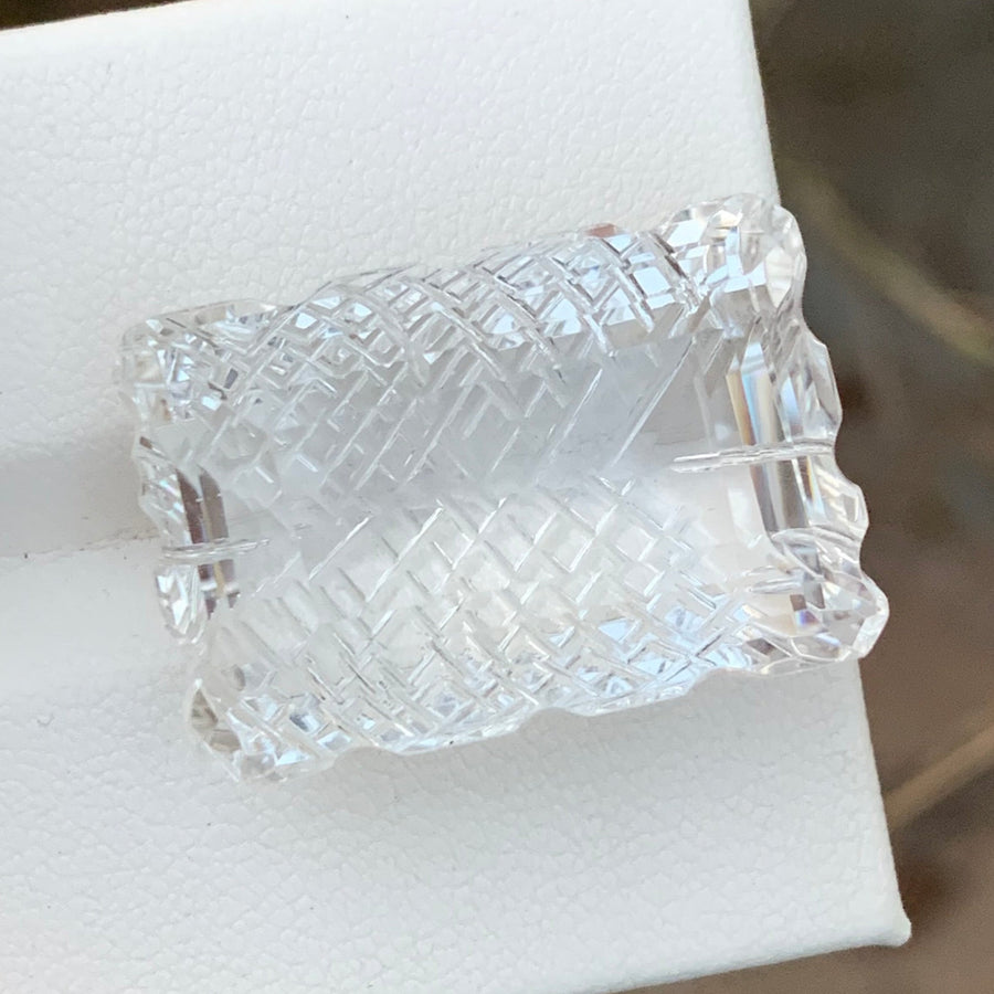  Faceted Emerald Cut Crystal Clear Quartz