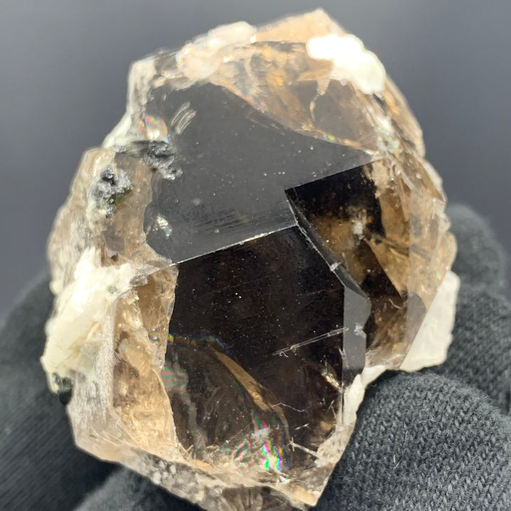 124.27 Grams Lovely Smokey Quartz With Tourmaline Specimen