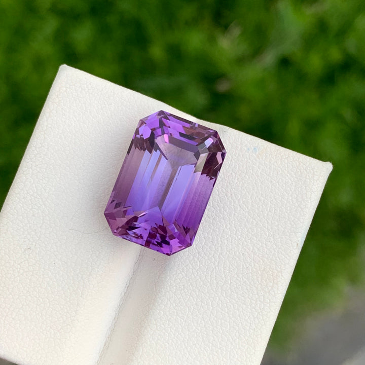 18.45 Carats Glamorous Faceted Emerald Shape Amethyst
