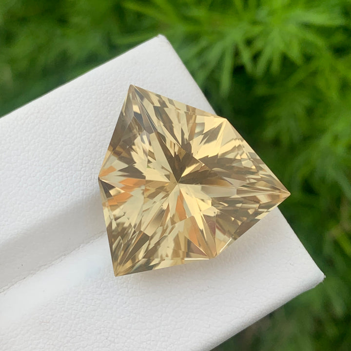 31.15 Carats Lovely Natural Faceted Fancy Trilliant Cut Yellow Citrine