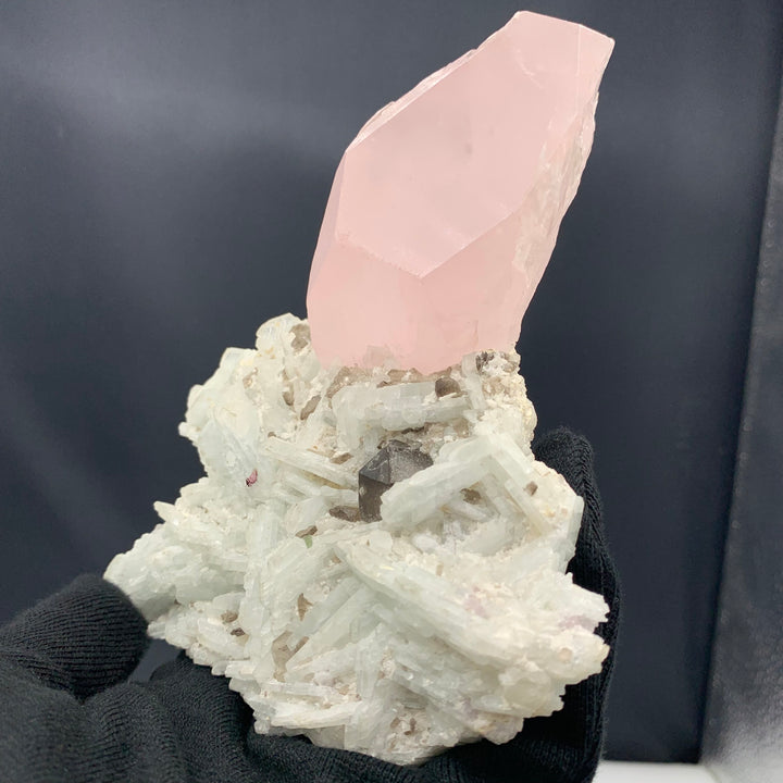 698 Grams Adorable Morganite Specimen On Cleavelandite