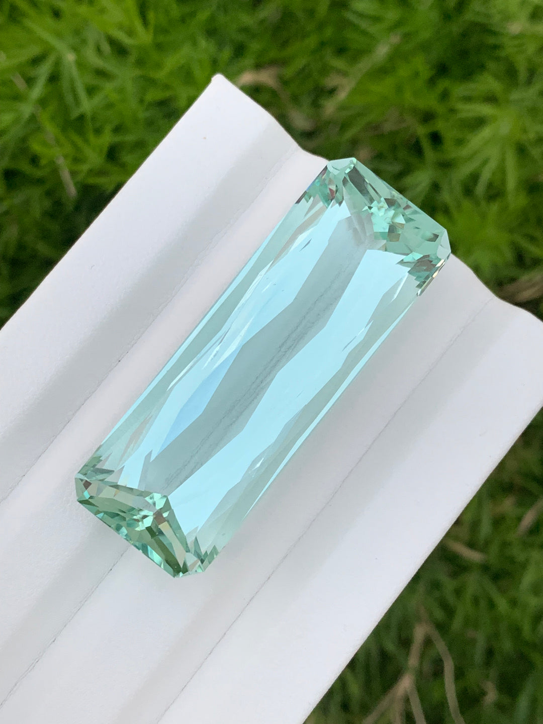 51 mm Long Natural Faceted Green Aquamarine For Necklace Jewelery