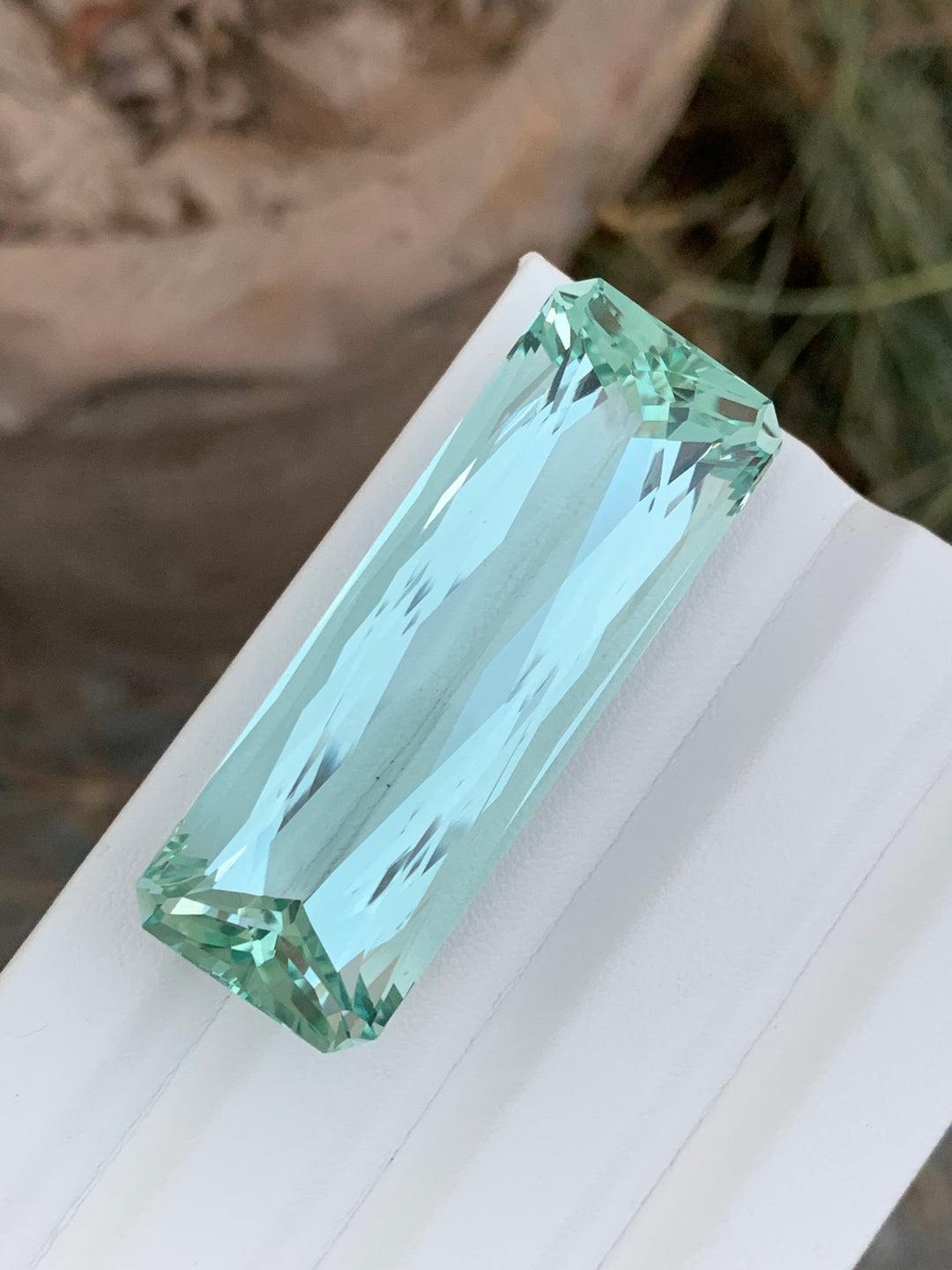 51 mm Long Natural Faceted Green Aquamarine For Necklace Jewelery