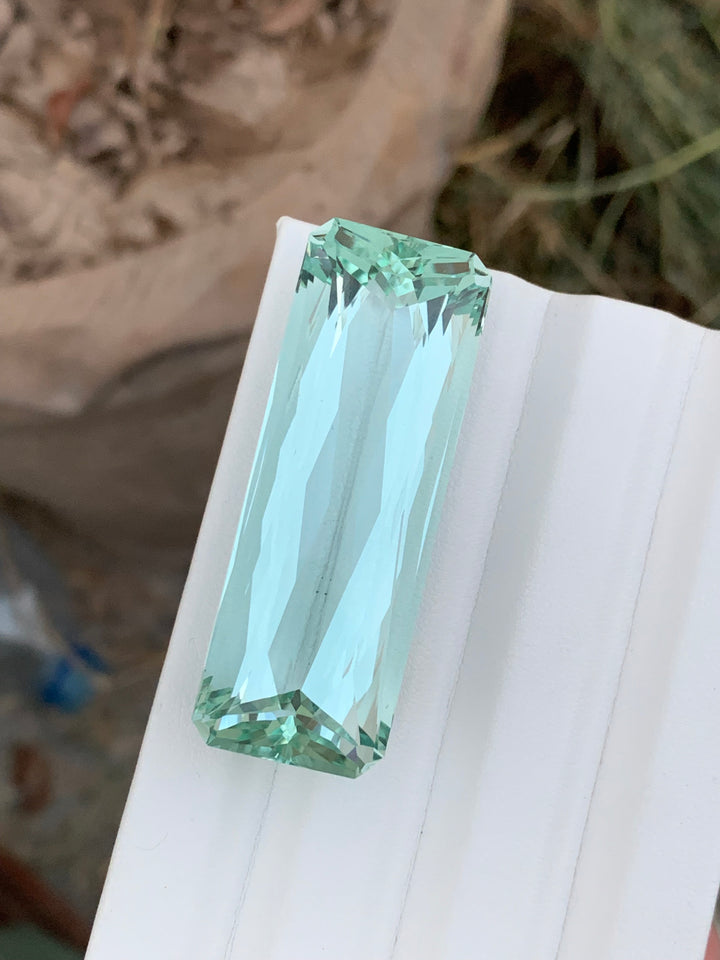 51 mm Long Natural Faceted Green Aquamarine For Necklace Jewelery