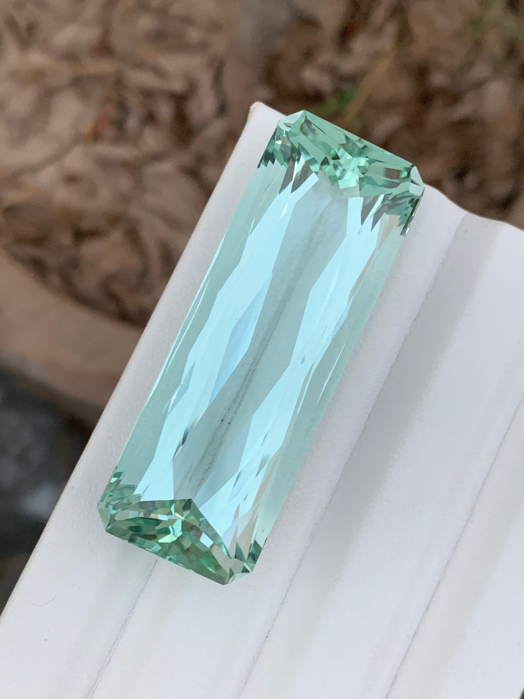 51 mm Long Natural Faceted Green Aquamarine For Necklace Jewelery