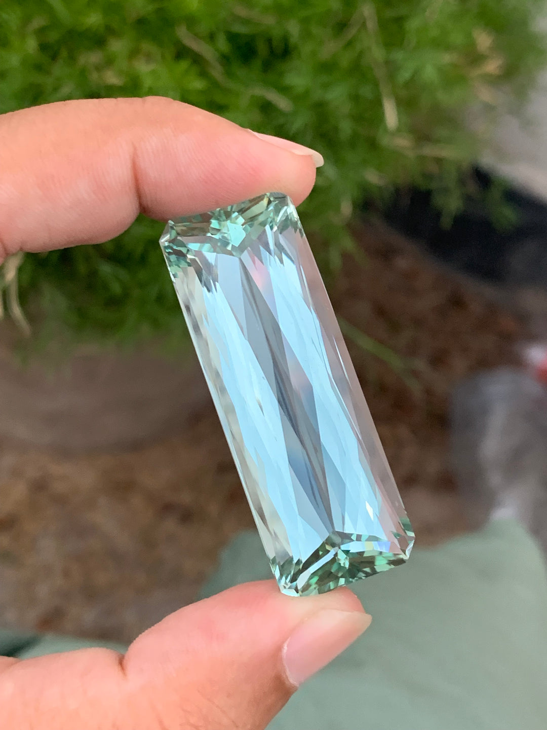 51 mm Long Natural Faceted Green Aquamarine For Necklace Jewelery