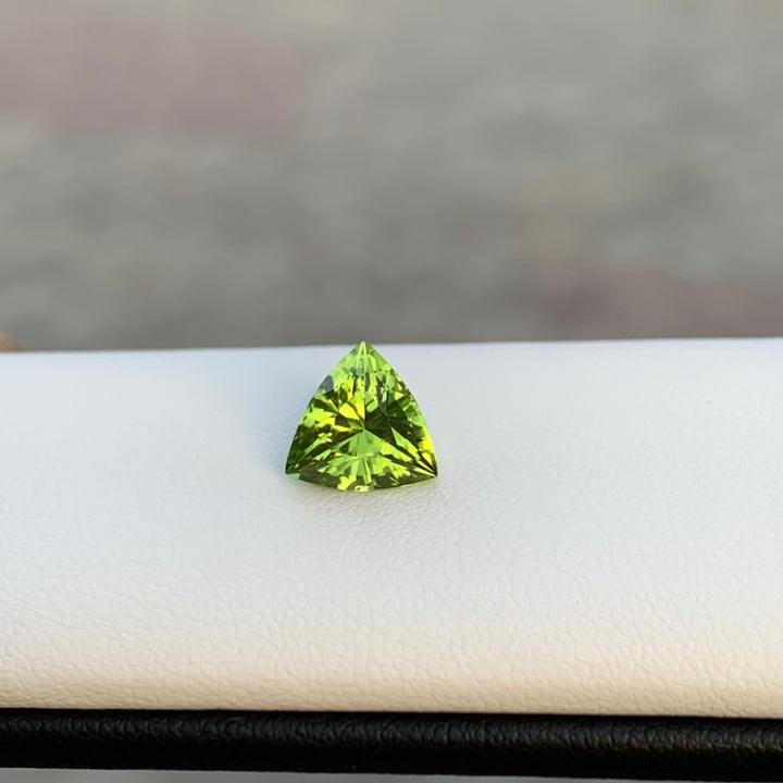 1.85 Carats Trilliant Shape Loose Peridot Gemstone