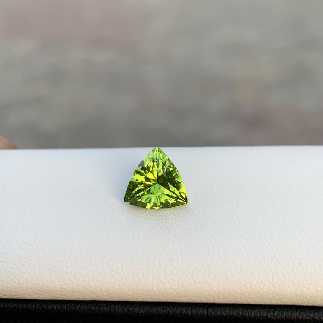 1.85 Carats Trilliant Shape Loose Peridot Gemstone