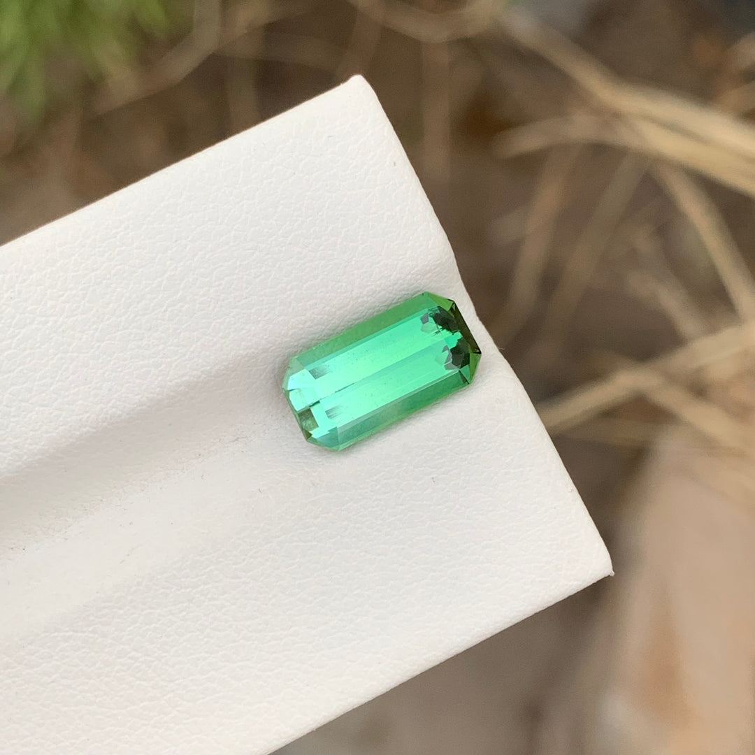 3.10 Carats Faceted Emerald Shape Bicolor Tourmaline
