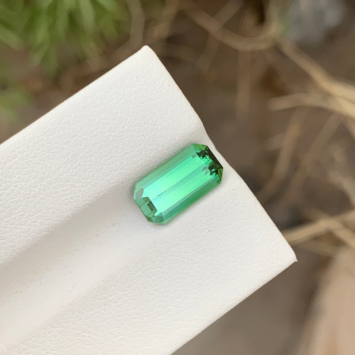 3.10 Carats Faceted Emerald Shape Bicolor Tourmaline