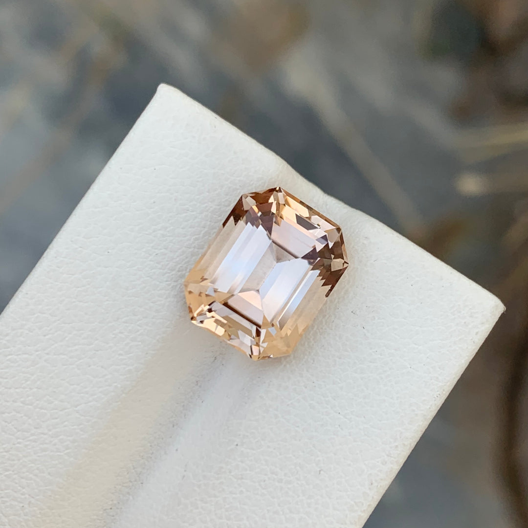 9.40 Carats Faceted Emerald Cut Imperial Color Golden Topaz