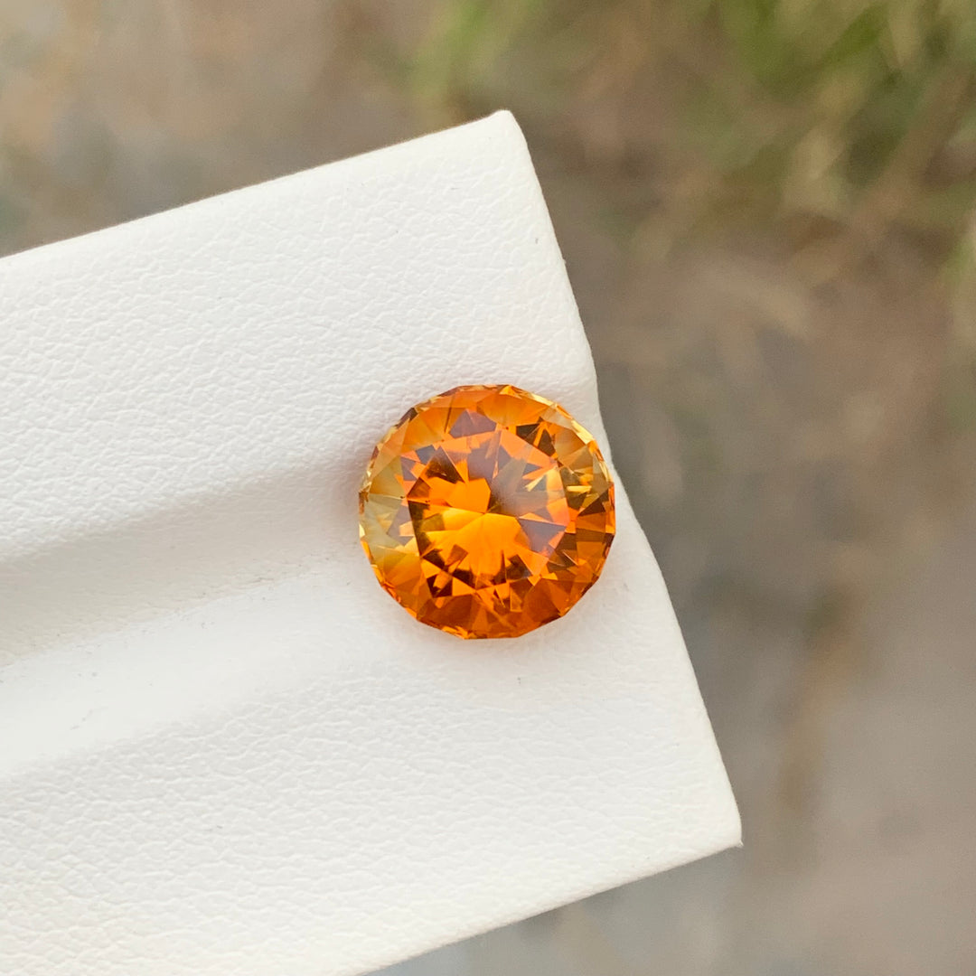 5.00 Carats Round Cut Mandarin Citrine