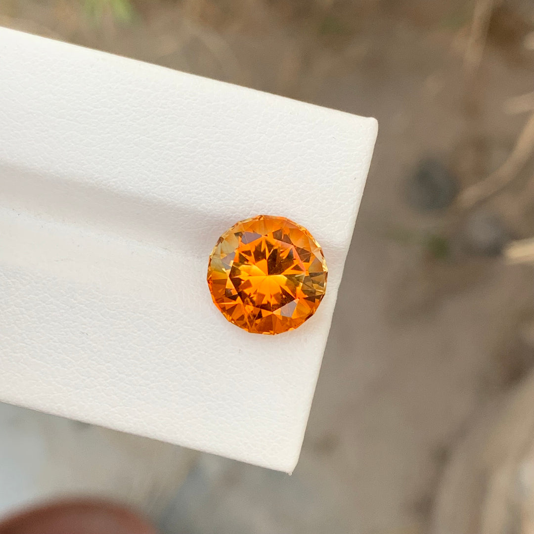 5.00 Carats Round Cut Mandarin Citrine