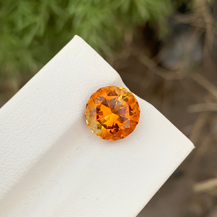 5.00 Carats Round Cut Mandarin Citrine