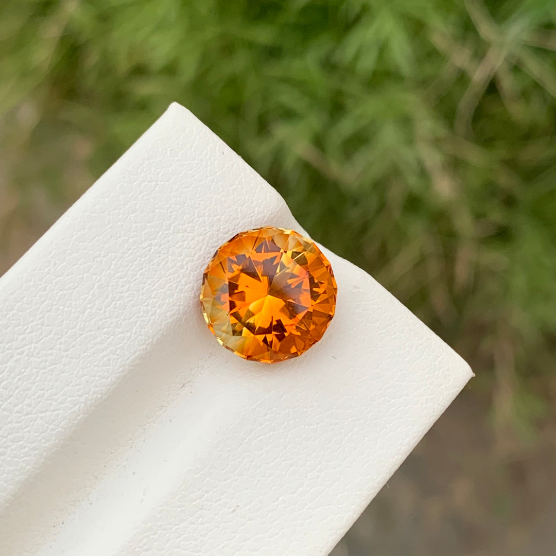 5.00 Carats Round Cut Mandarin Citrine