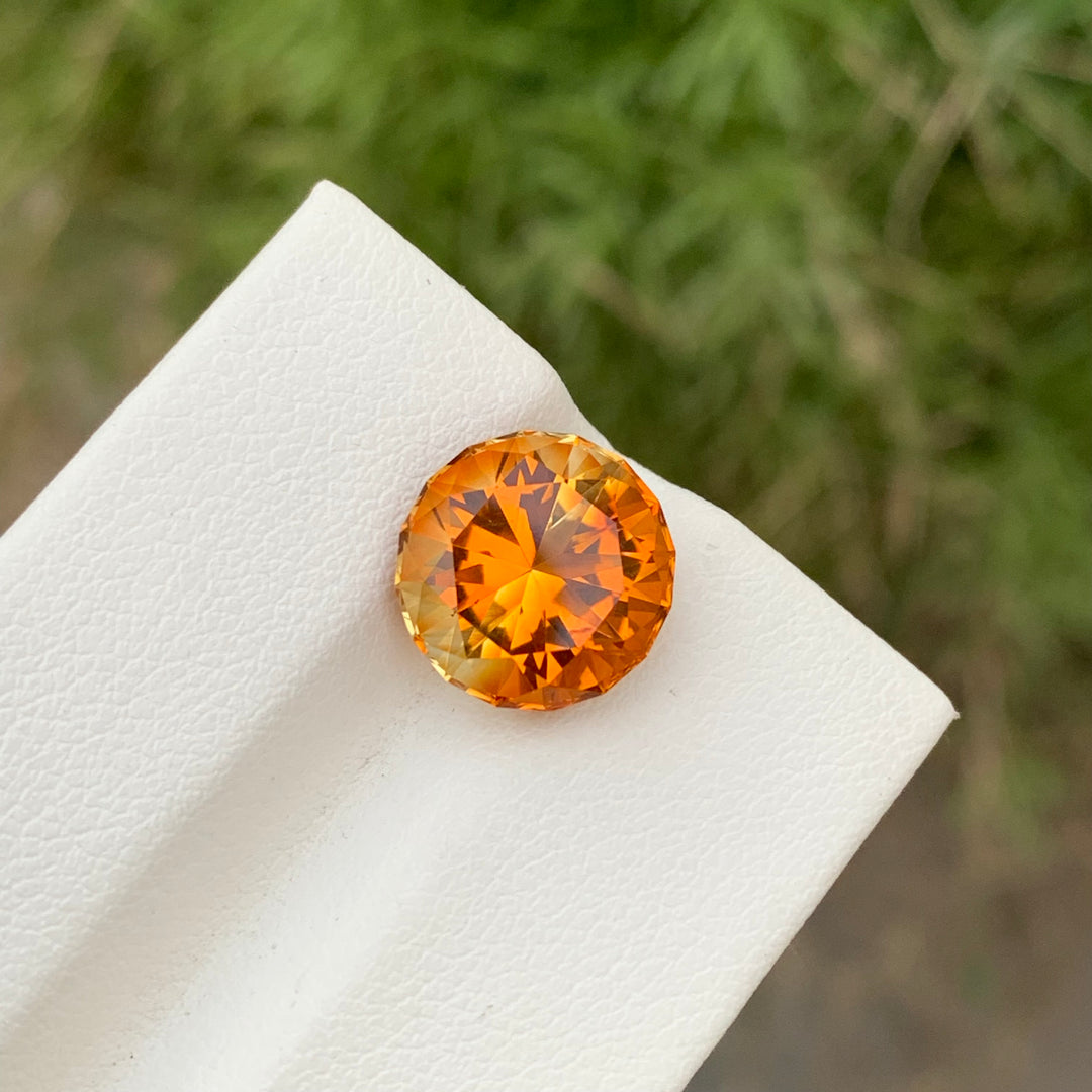 5.00 Carats Round Cut Mandarin Citrine