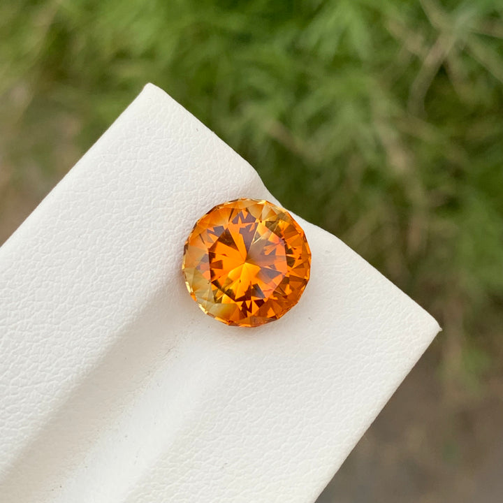 5.00 Carats Round Cut Mandarin Citrine