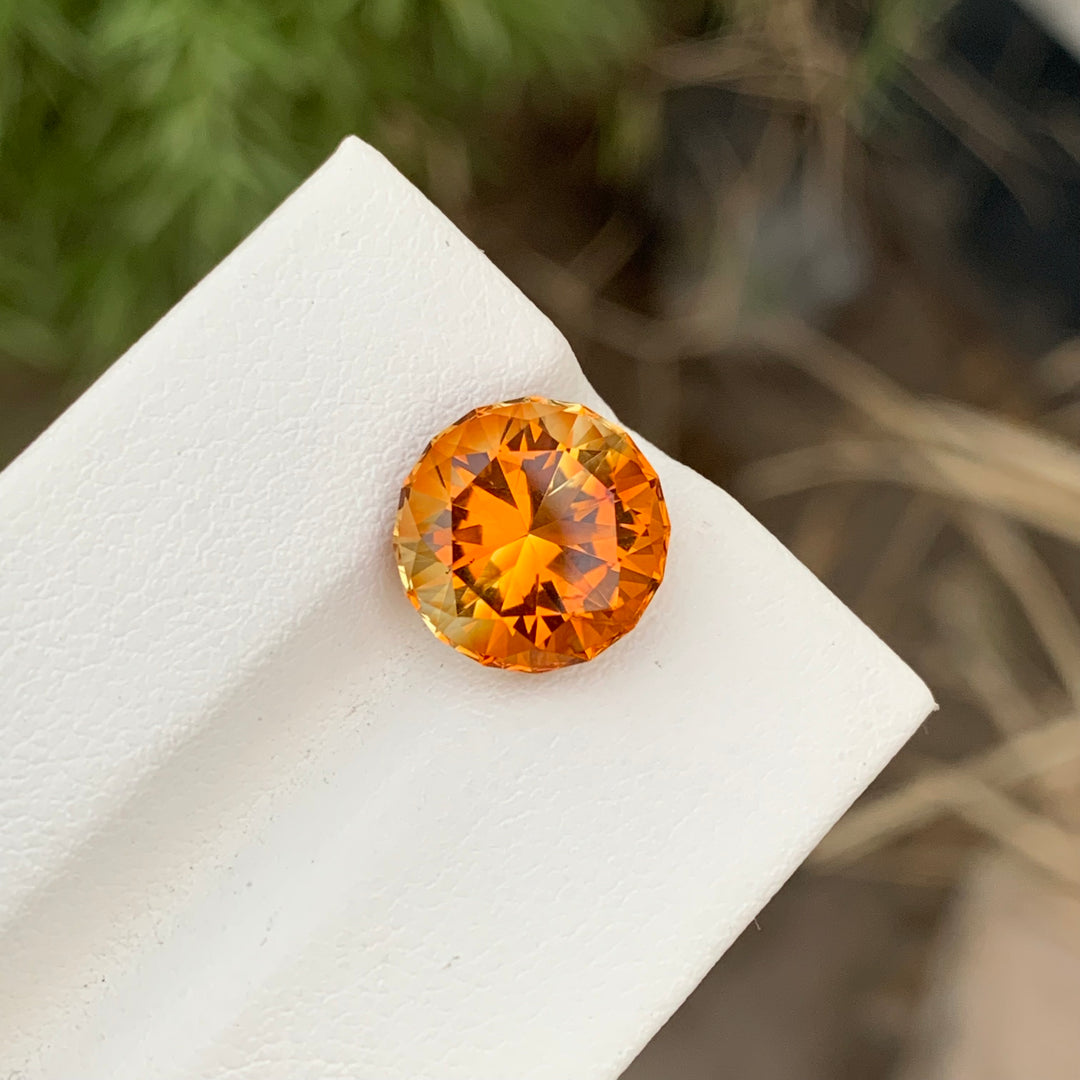 5.00 Carats Round Cut Mandarin Citrine