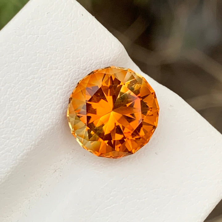 5.00 Carats Round Cut Mandarin Citrine