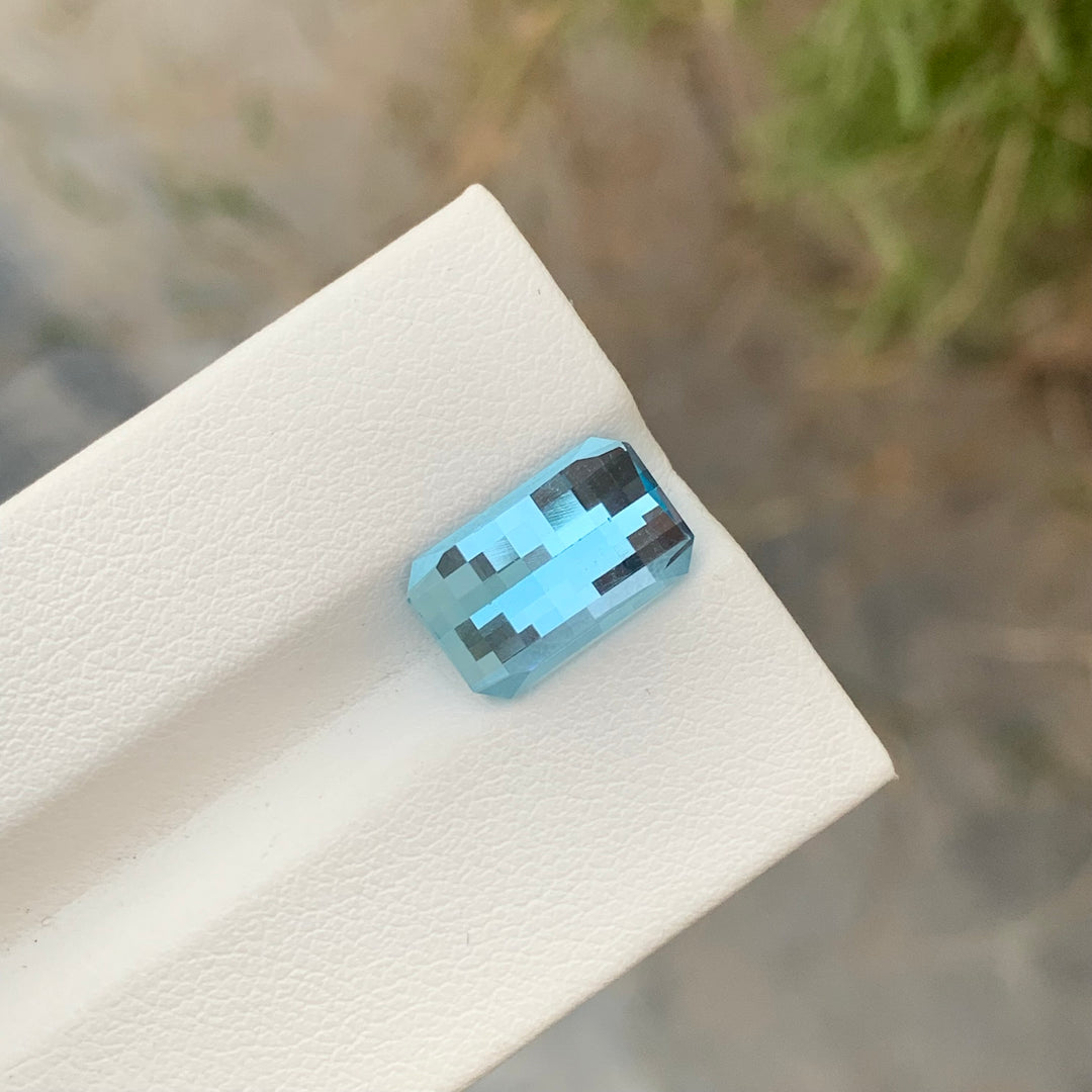 6.15 Carats Faceted Pixel Cut Sky Blue Topaz