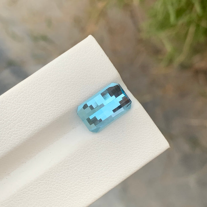 6.15 Carats Faceted Pixel Cut Sky Blue Topaz