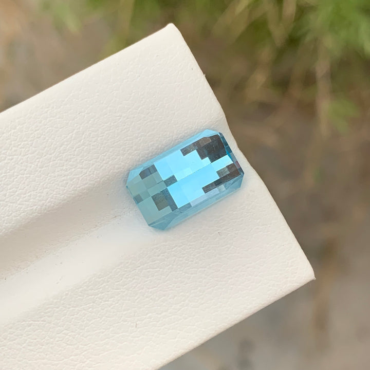 6.15 Carats Faceted Pixel Cut Sky Blue Topaz