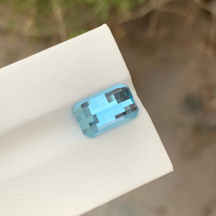 6.15 Carats Faceted Pixel Cut Sky Blue Topaz