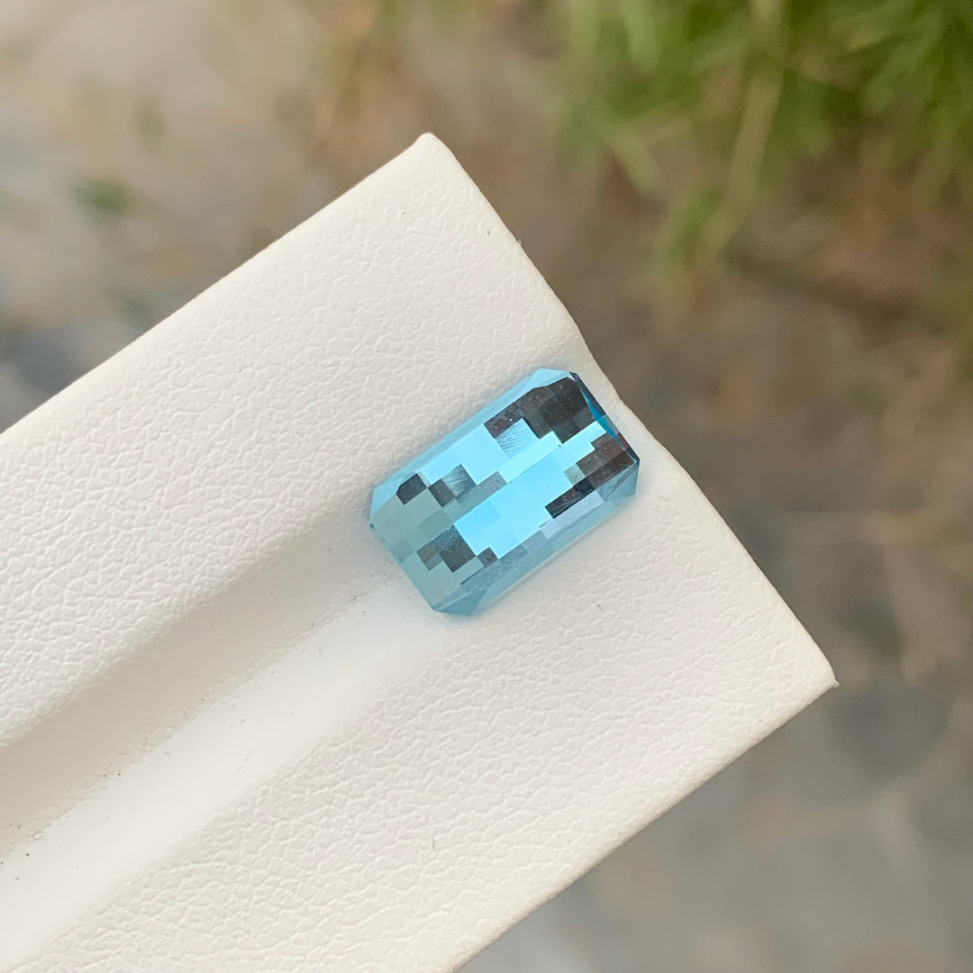 6.15 Carats Faceted Pixel Cut Sky Blue Topaz